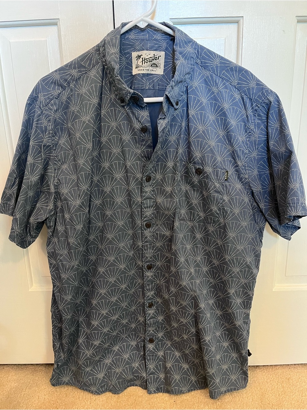 Howler Brothers Blue Clamshell Short-Sleeve Button-Up Shirt